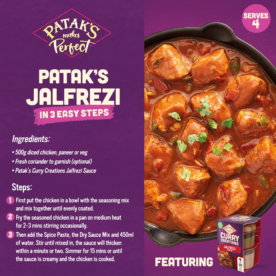 image 1 of Patak's Curry Creations Jalfrezi Sauce Kit 160g