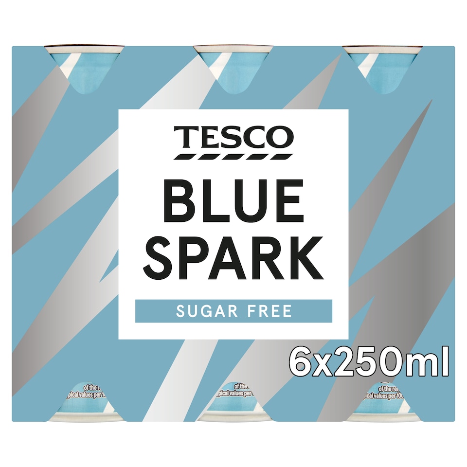 Tesco Blue Spark Sugar Free Drink 6X250ml