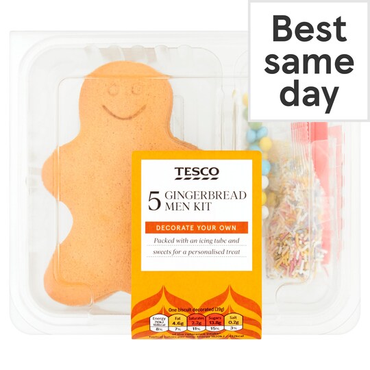 Tesco 5 Gingerbread Men Kit 174G Tesco Groceries