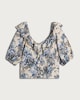 image 4 of F&F Floral Ruffle Detail Blouse in Multi Blue