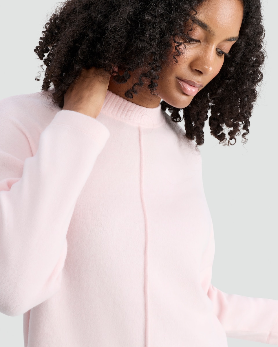image 1 of F&F Seam Detail Long Sleeved Jumper in Pink