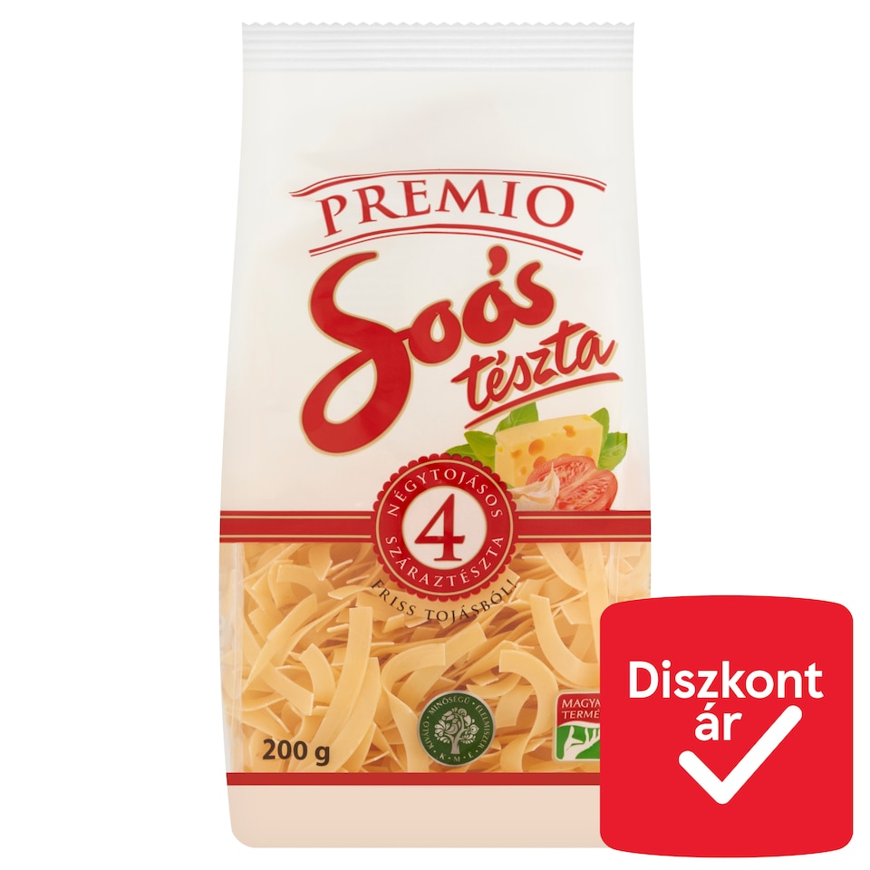 Soós Premio rövidmetélt négytojásos száraztészta 200 g