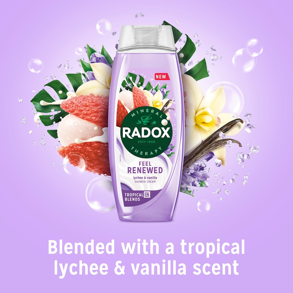 image 1 of Radox Lychee & Vanilla Feel Renewed Shower Gel Body Wash 450ml