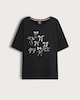 image 4 of F&F Pure Cotton Bow Print Short Sleeved Pyjama Top in Black