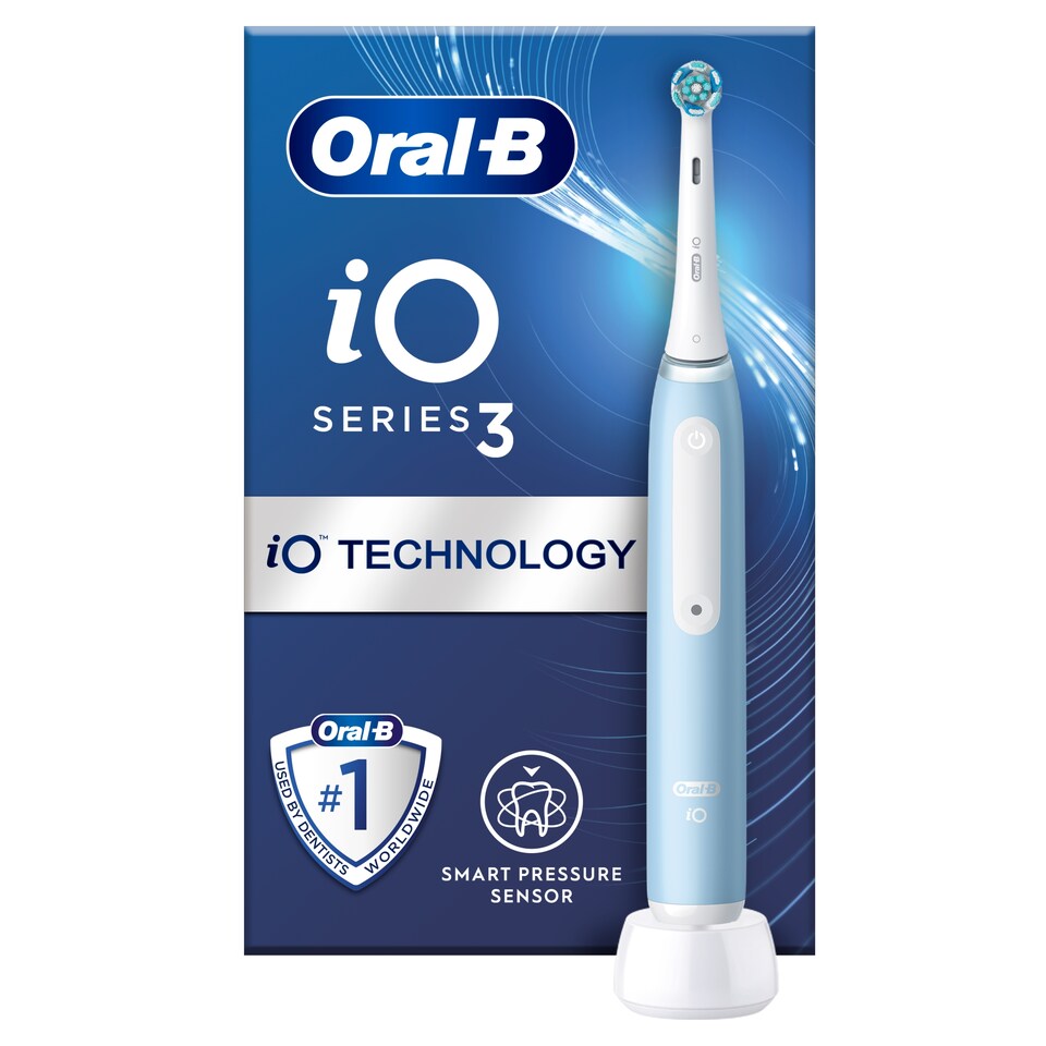 image 1 of Oral-B iO 3 Blue Electric Toothbrush Designed By Braun