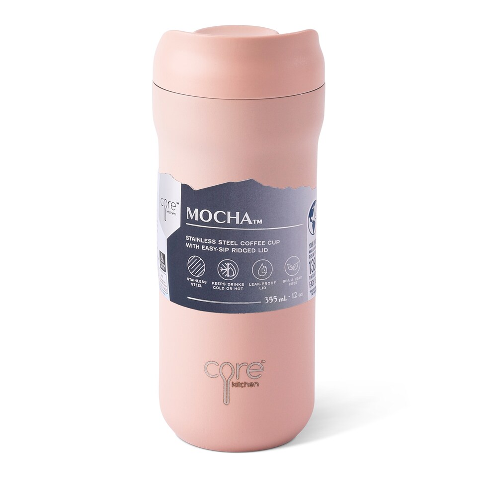 image 1 of Core Kitchen Pink Mocha Coffee Cup 355ml