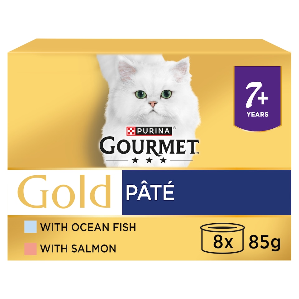 image 1 of Gourmet Gold Senior Cat Food Tinned Pate Salmon 8X85g