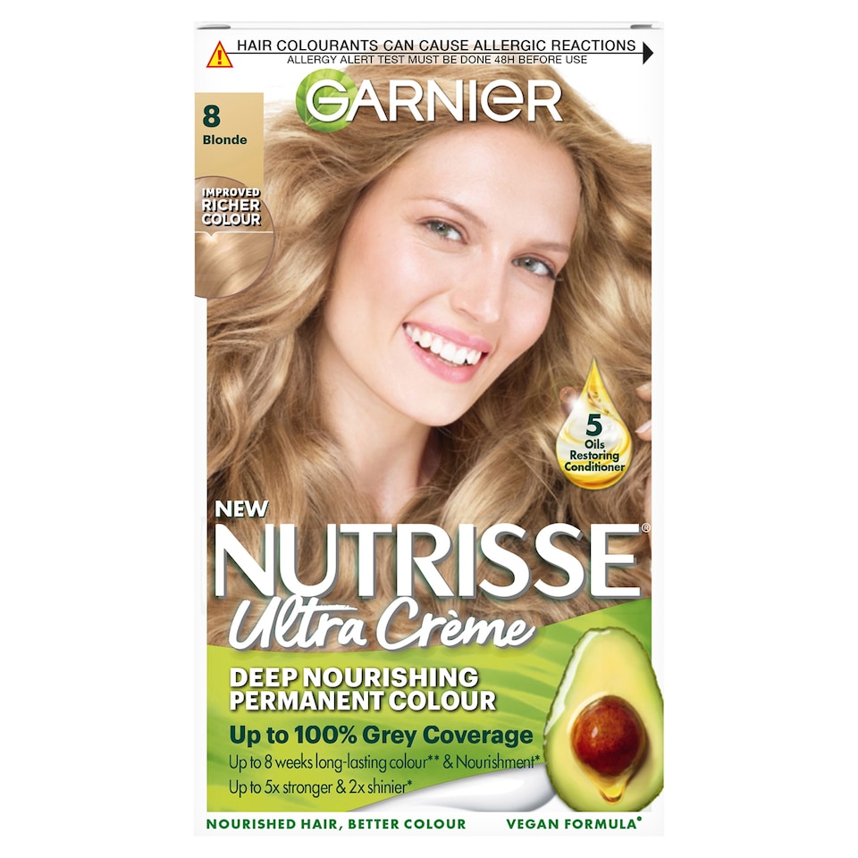 image 1 of Garnier Nutrisse 8 Blonde Permanent Hair Dye