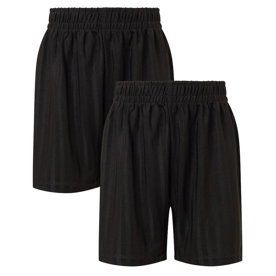 F&F School Unisex 2-Pack Sports Shorts in Black