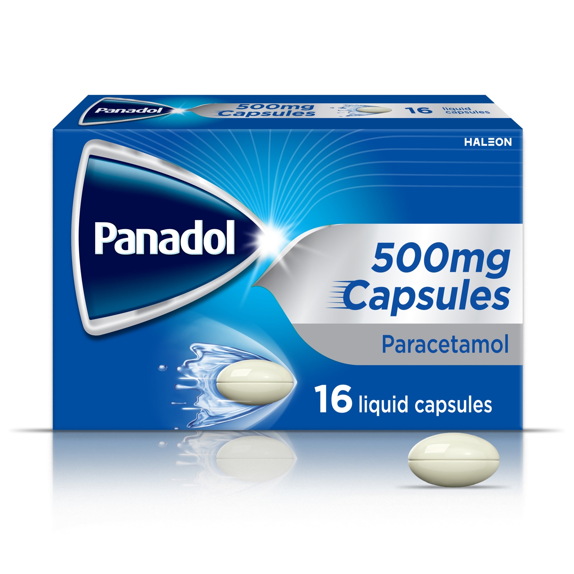 Panadol Paracetamol 500mg Fast Pain relief Liquid Capsules 16s