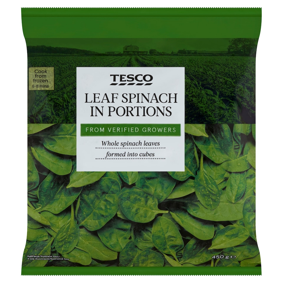 Tesco Leaves Spinach in Portions 450 g