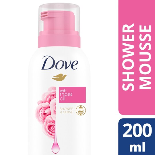 Dove Shower Mousse Rose Oil 200Ml Tesco Groceries