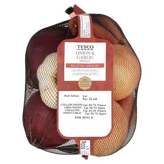 Mixed Onion Shallot & Garlic 500G Tesco Groceries