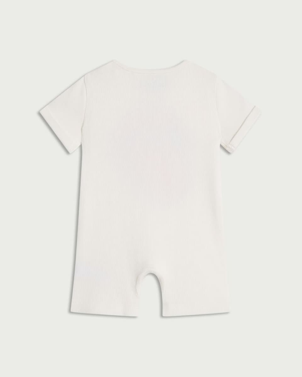 image 1 of Rolling Stones Cotton Rich Tongue Print Romper in White