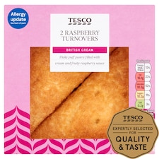 Tesco Fresh Cream Raspberry Turnover 2 Pack, 148 G