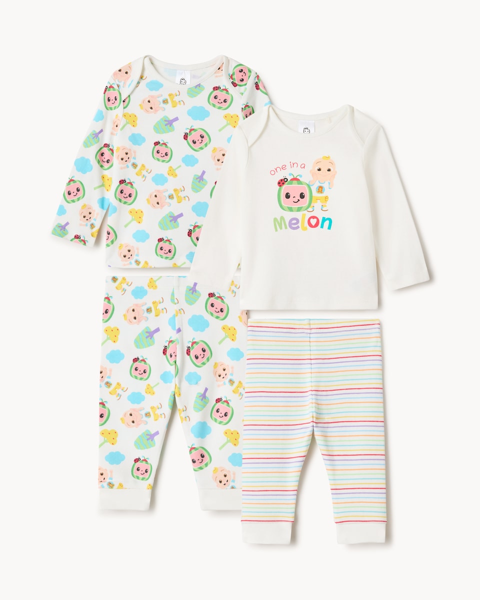 image 1 of Cocomelon 2-Pack Pure Cotton Pyjama Sets in White