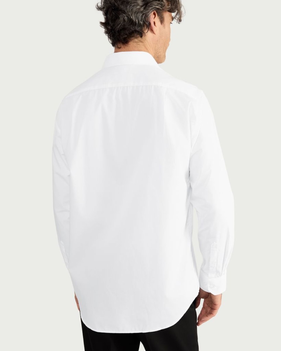 image 1 of F&F Regular Fit Easy Iron Long Sleeved Shirt in White