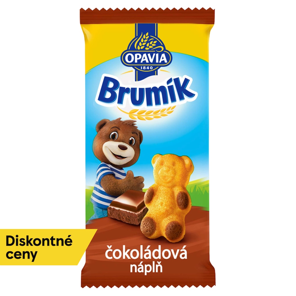Opavia Brumík Čokoládová náplň jemné pečivo 30 g
