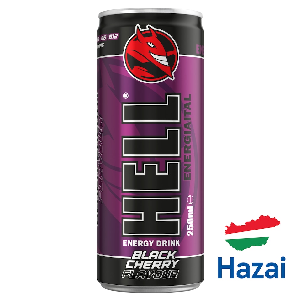 HELL fekete cseresznye- és tuttifrutti ízű energiaital 250 ml  1. kép