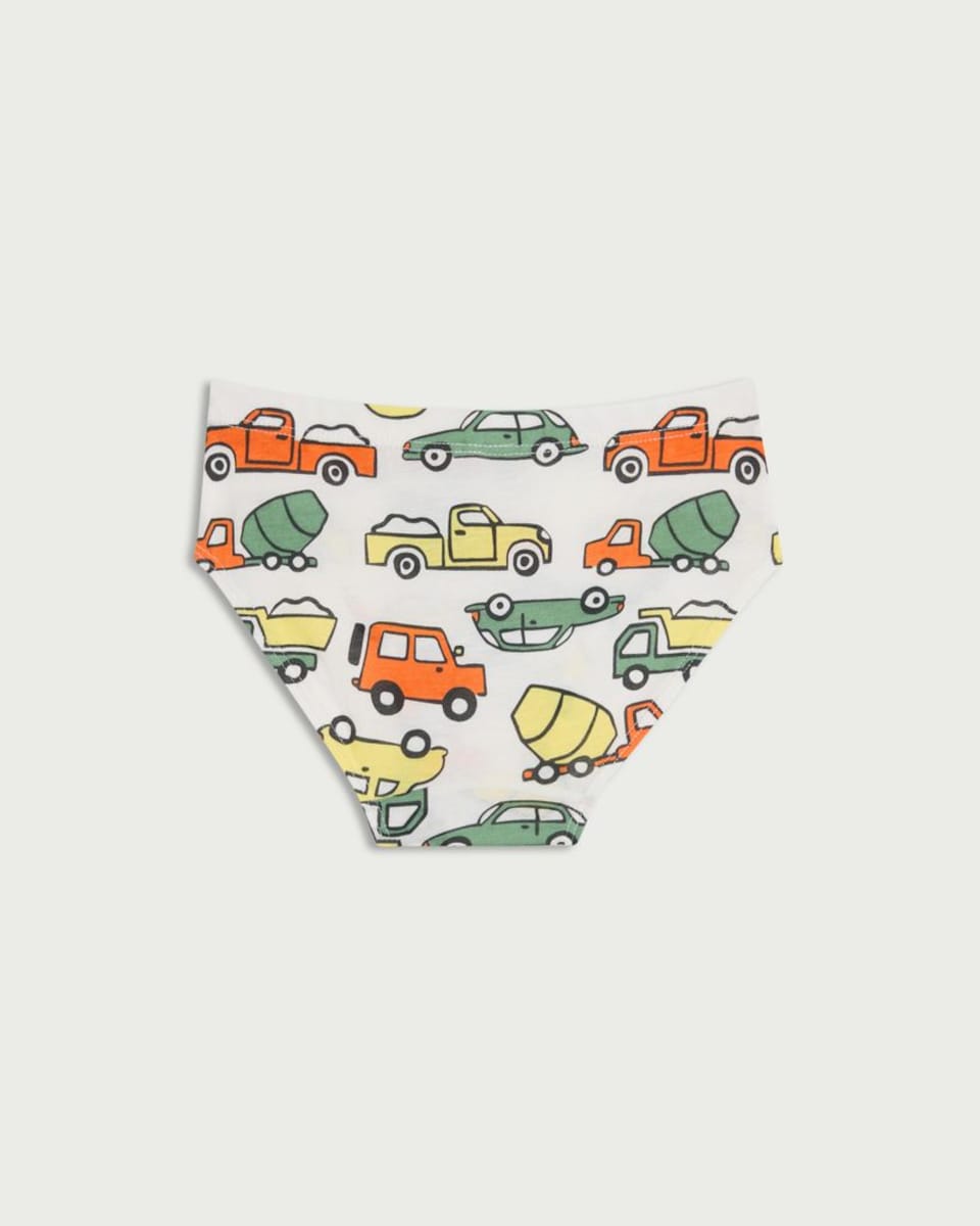 image 1 of F&F Boys 10-Pack Pure Cotton Vehicle Print Briefs in Multi