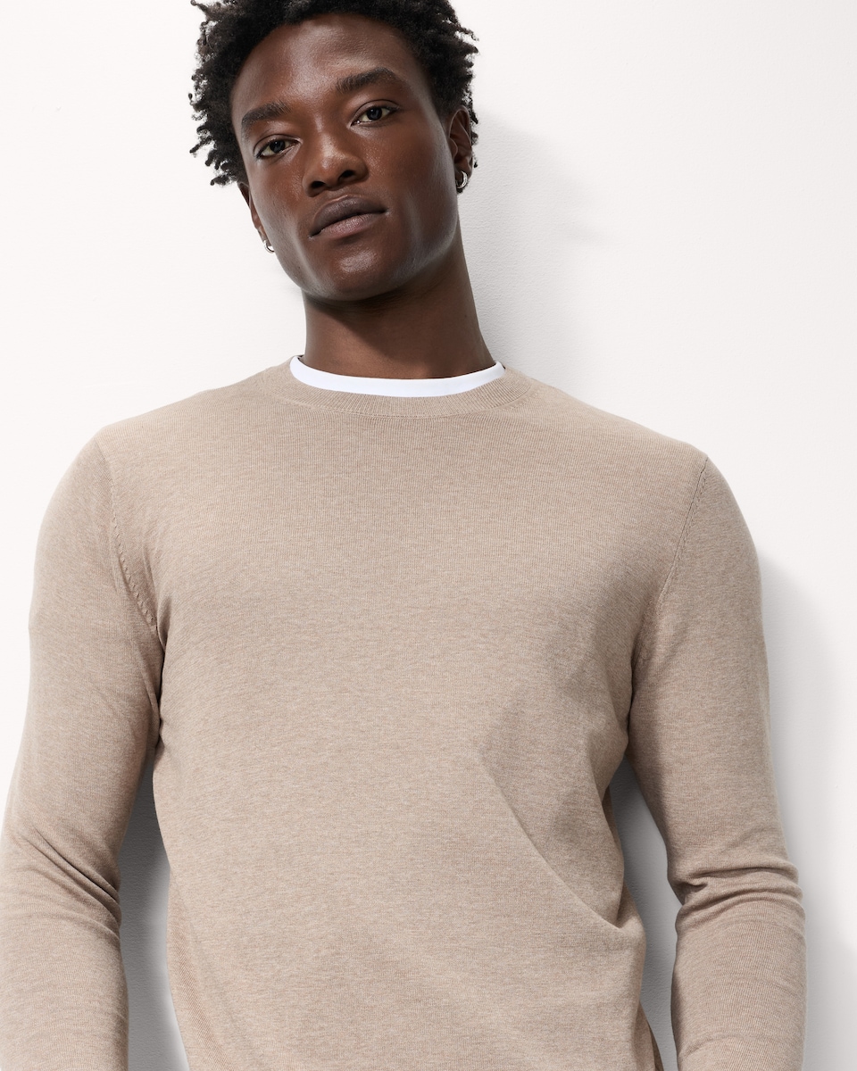 image 1 of F&F Pure Cotton Crew Neck Jumper in Neutral