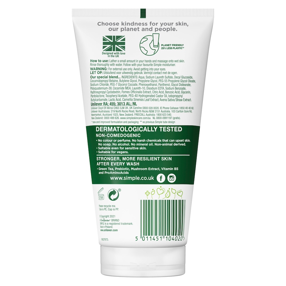 image 1 of Simple Age Resisting Face Wash 150Ml