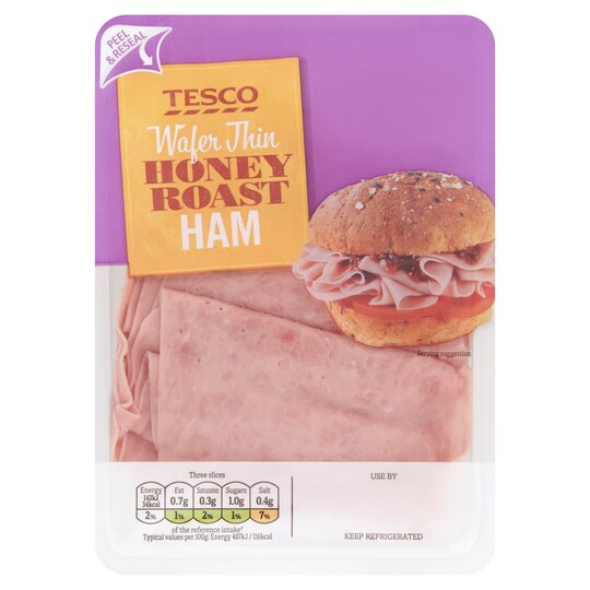 Tesco Wafer Thin Honey Roast Ham 125G Tesco Groceries
