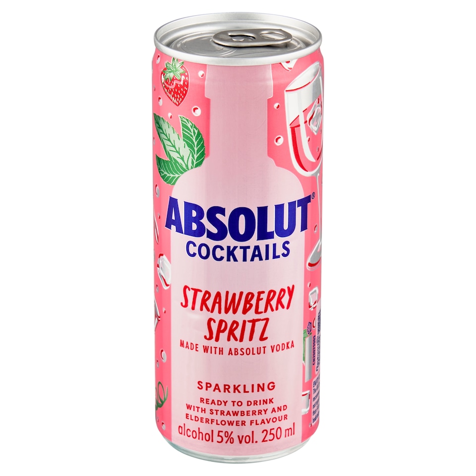 Absolut Coctails Strawberry Spritz miešaný alkoholický nápoj sýtený 250 ml