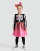 image 1 of F&F Girls 2-Piece Trick or Treat Skeleton Fancy Dress Costume in Black