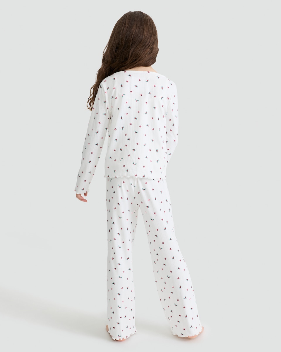 image 1 of F&F Girls 3-Piece Floral Print Pyjamas Set in Multi