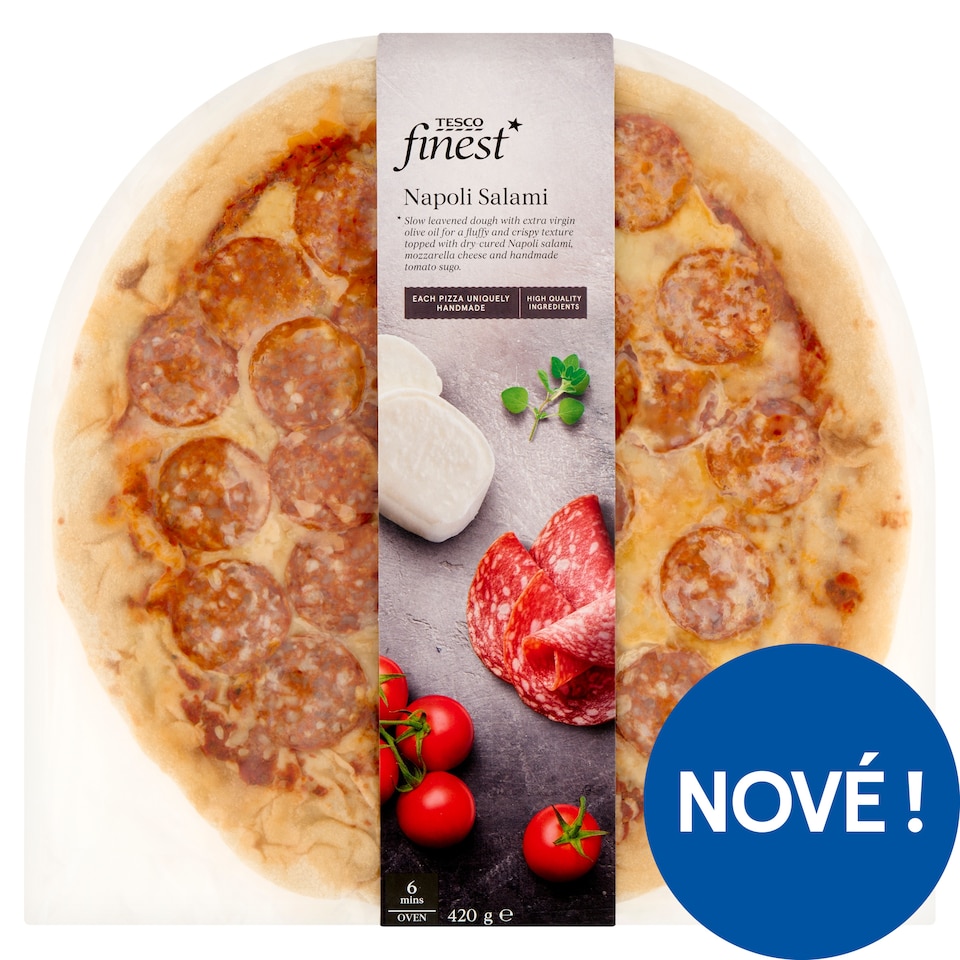 Tesco Finest Pizza with Mozzarella Cheese and Napoli Salami 420g