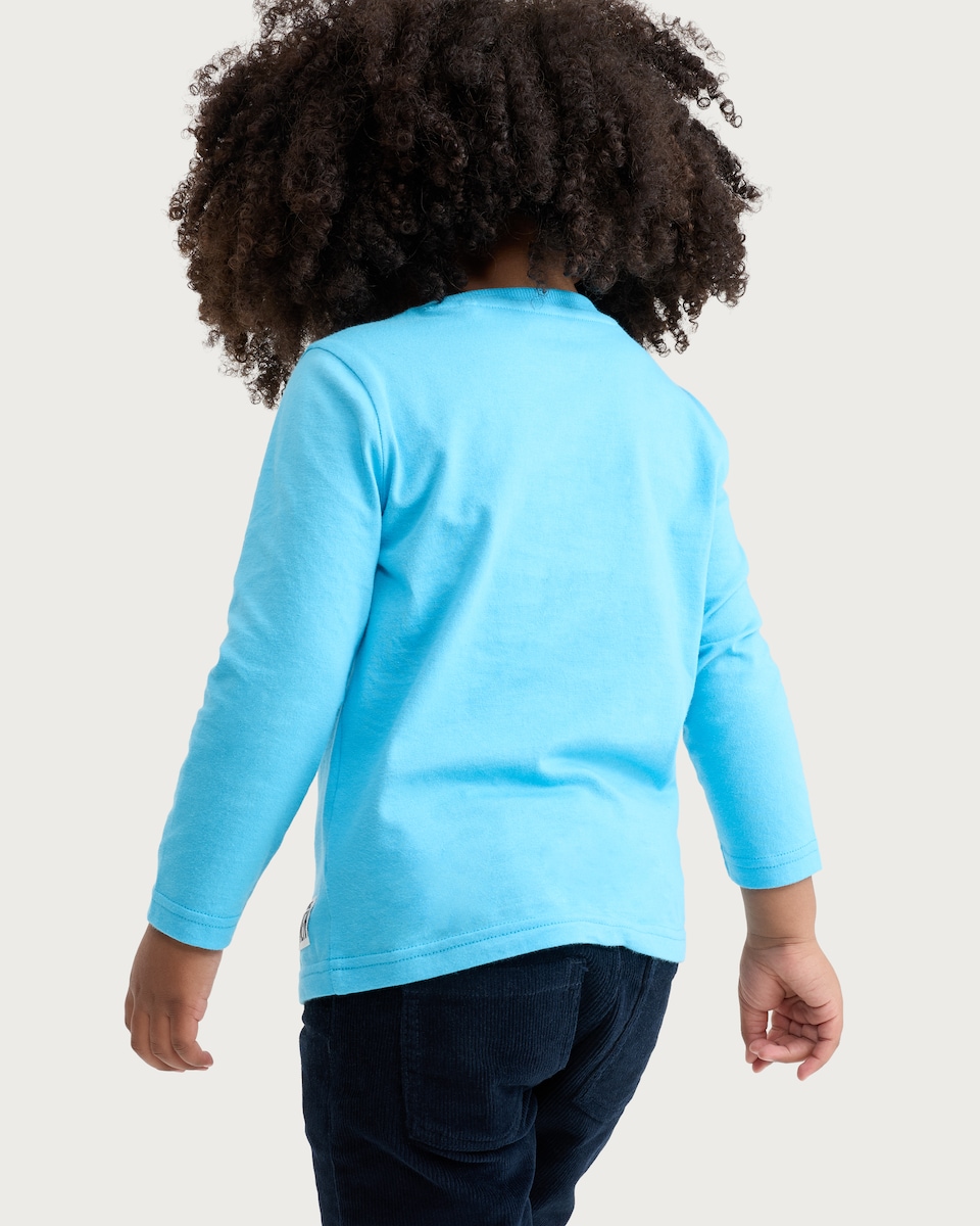 image 1 of Mr Men & Little Miss Mr. Bump Pure Cotton Long Sleeved Top in Blue