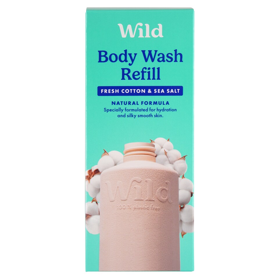 image 1 of Wild Body Wash Refill Fresh Cotton & Sea Salt 300ml