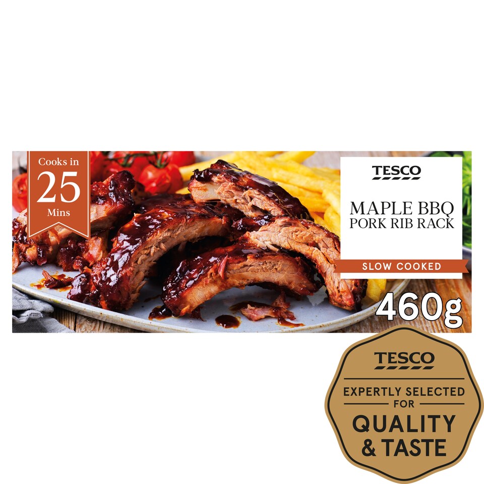 Tesco Grill Maple Bbq Pork Rib 460G