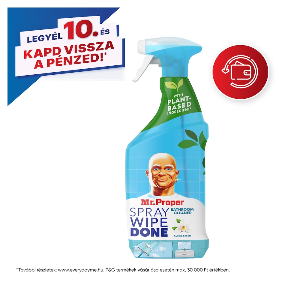 Mr Proper Spray Wipe Done Szórófejes Zsírtalanító Tisztítószer Alpine fresh 800 ml