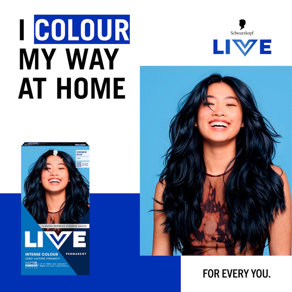 image 1 of Schwarzkopf LIVE Intense Colour 090 Cosmic Blue Permanent Hair Dye