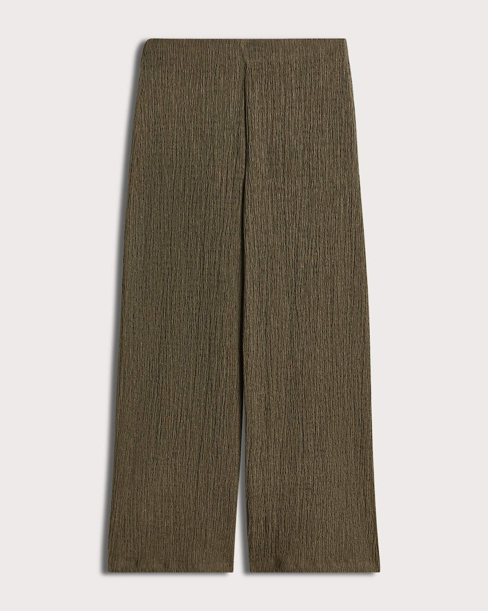 F&F Textured Wide Leg Co-ord Trousers in Khaki