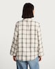 image 4 of F&F Twist Front Check Print Long Sleeved Shirt with Lurex in Cream