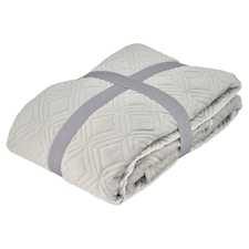 Fox & Ivy Home Silver Velvet Quilted BedSpread