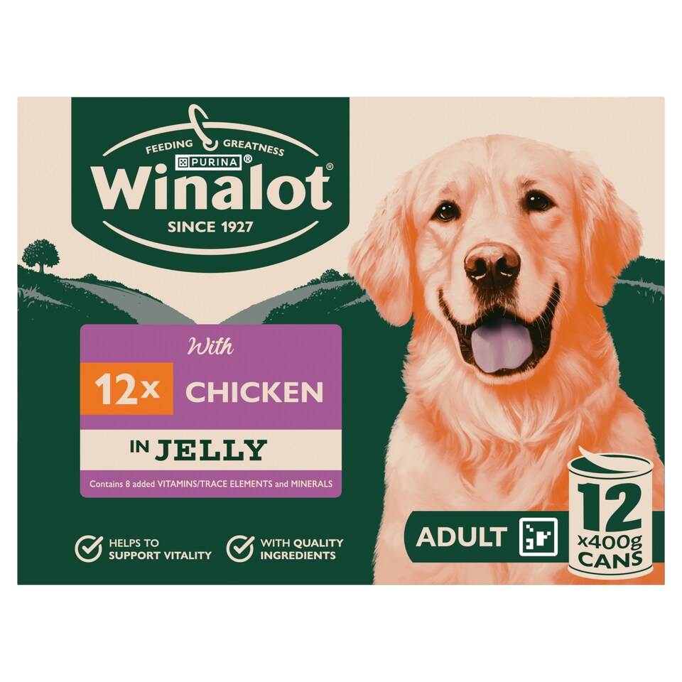 image 1 of Winalot Adult Dog Food with Chicken in Jelly 12 x 400g