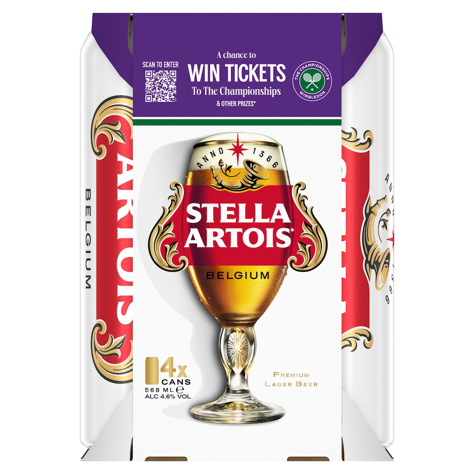 Stella Artois Premium Lager 4 X 568Ml