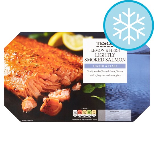 Tesco Lemon & Herb Lightly Smoked Salmon 600G Tesco Groceries