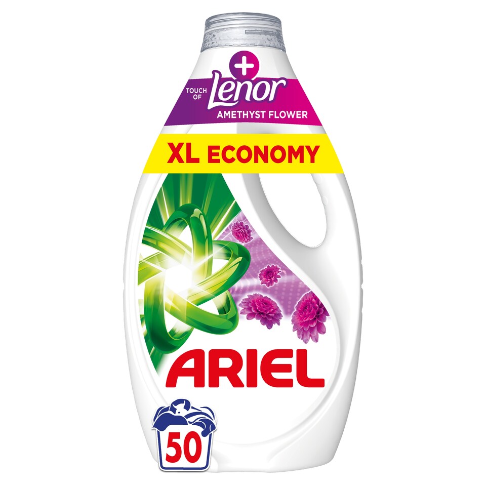 Obrázek 1 pro produkt Ariel Tekutý Prací Prostředek, 50 Praní, + Touch Of Lenor Amethyst Flower