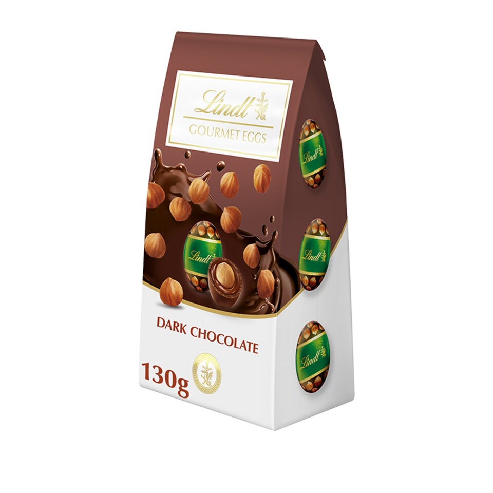 image 1 of Lindt Gourmet Eggs Dark Chocolate with Whole Roasted Hazelnuts 130g