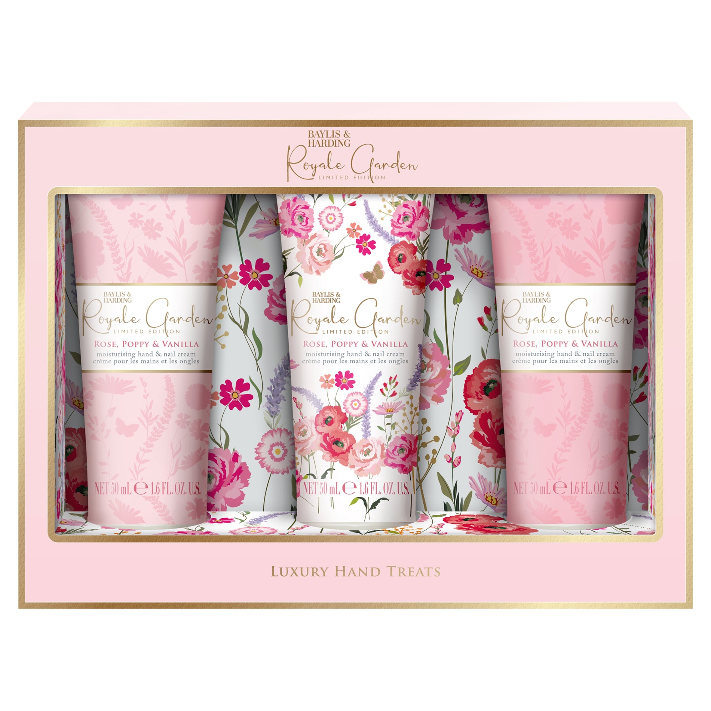 Baylis & Harding Royale Garden Moisturising Hand and Nail Cream 3x50ml