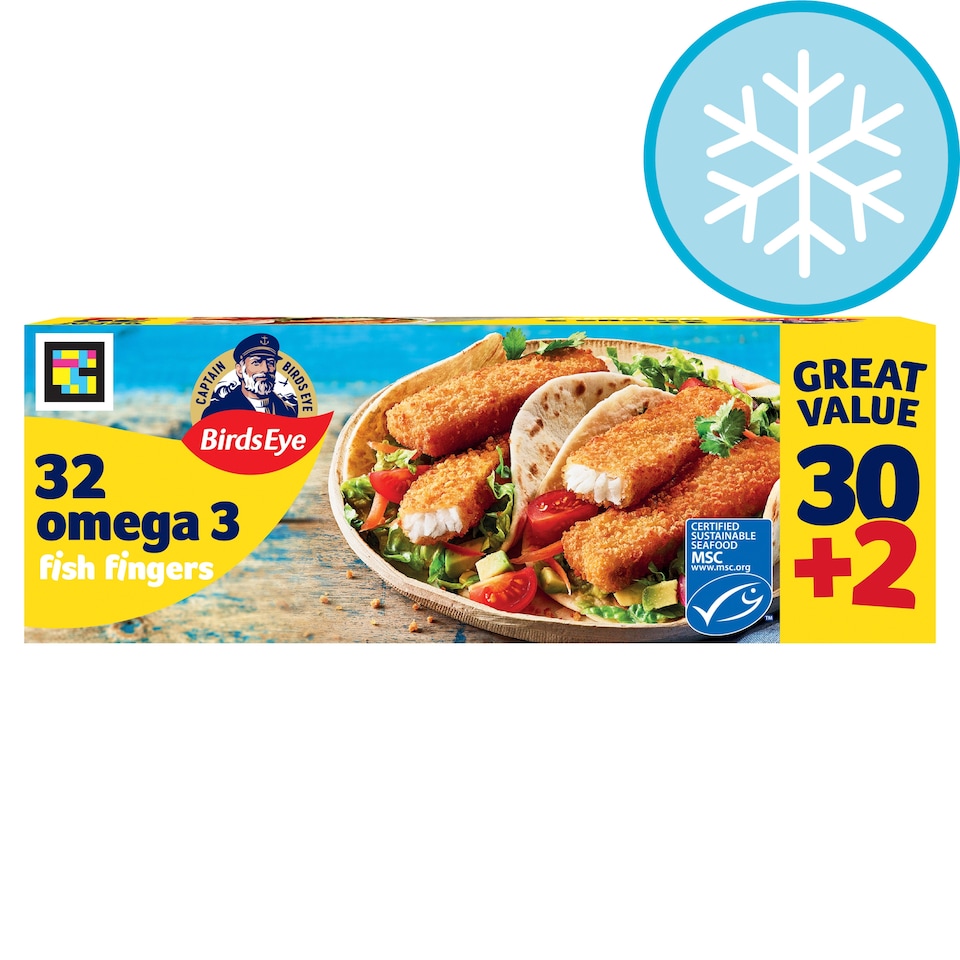 image 1 of Birds Eye Omega 3 Fish Fingers 32 Pack 896g