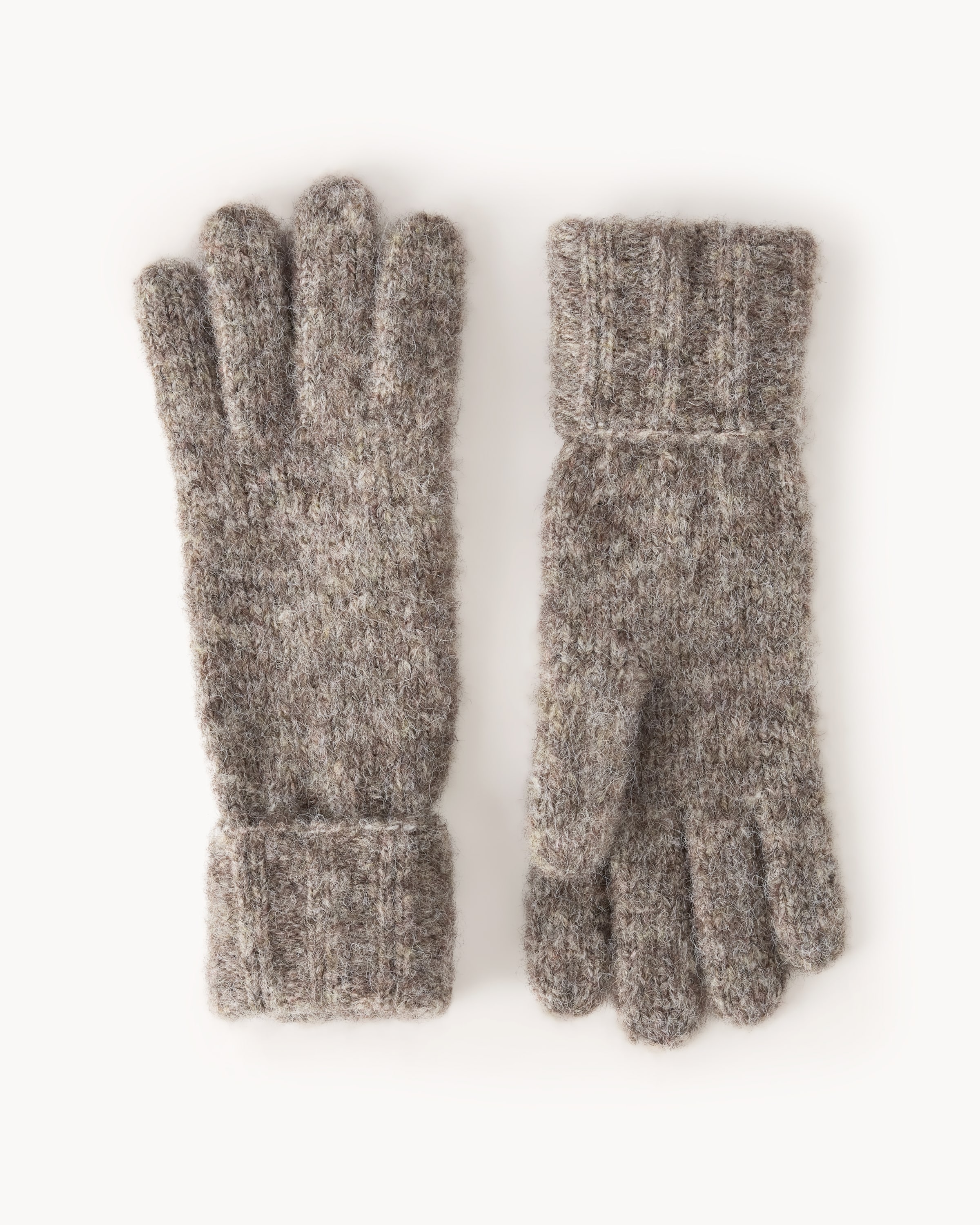 F&F Knitted Gloves in Neutral, One Size, Womens