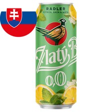 Zlatý Bažant Radler 0,0% Citrón Baza Mäta plechovka 500 ml