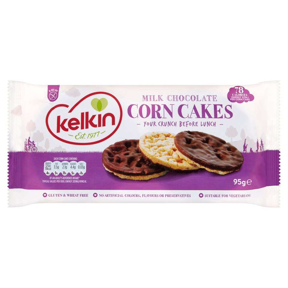Kelkin Milk Chocolate Corn Cake 6 Pack 95G Tesco Groceries