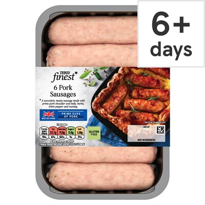 Tesco Finest 6 Pork Sausages 400G